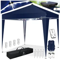 Kesser Pavillon Faltpavillon 3x3m mit LED Beleuchtung Solar Fernbedienung
