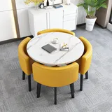 OCAZI esstisch,Rundes Esstisch-Set,Küchen-Esstisch-Set,Schlichter Kleiner runder Tisch,Runder Konferenztisch,rundes modernes Esstisch-Set,Tisch- und Stuhl-Set - #8-70 * 75cm/27.5 * 29.5in(WxH)