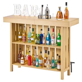 Vevor Hausbar mit 3 Ebenen 1400 x 398 x 1055 mm Holzwerkstoff