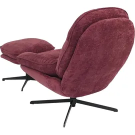 MCW Relaxsessel MCW-P32 Chenille 370 g/m2 70 x 70 x 70 cm Beere mit Hocker