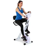 Capital Sports Heimtrainer Azura Full Body Comfort (griffsichere Handgriffe mit verstellbaren Haltelaschen), Standfahrrad Heimtrainer Hometrainer Fahrrad klappbar Cardio Fitness silberfarben|weiß