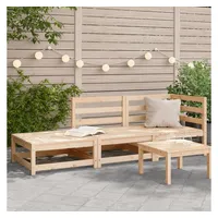 vidaXL Gartensofa mit Fußhocker 2-Sitzer Massivholz Kiefer