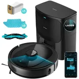 Cecotec Conga 7490 Immortal Home X-Treme, Laser, Selbstentleerungsstation, 4-in-1: Fegen, Saugen, Wischen und Schrubben, App-Steuerung, Multifunktionsbürste, 120 Min. Laufzeit, 3000 Pa
