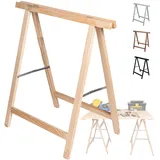 MODO24 Holzbock Klappbock Arbeitsbock Tapezierbock Sägebock Montagebock Unterstellbock SDKM, 73x73x44 cm, Natur unbehandelt