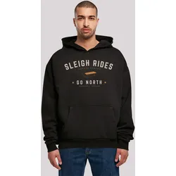 Kapuzenpullover F4NT4STIC "Schlittenfahren Weihnachten Christmas", Herren, Gr. S, schwarz, Obermaterial: 100% Baumwolle, casual, oversize, Langarm, Pullover, Weihnachten, Geschenk, Logo