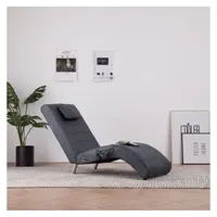 vidaXL Massage Chaiselongue mit Kissen grau/braun