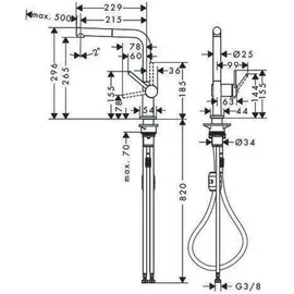 Hansgrohe Talis M54 270 1jet Eco Ausziehauslauf mattschwarz 72845670