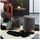 EGLO Hocker Mashike Kunststoff/Samt 36 x 44 x 36 cm Grau/Gold