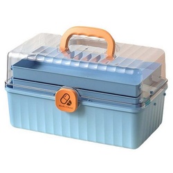FIDDY Medizinschrank Aufbewahrungsbox für Heimmedizin, Haushalt, kleines Erste-Hilfe-Set (Medikamentenbox, Aufbewahrungsbox, medizinisches Set, 1-St) blau