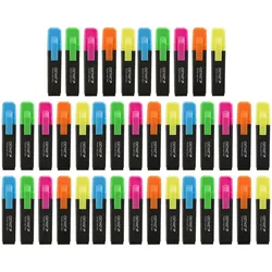 40x GENIE Textmarker 5 Farben Neon Marker Set Highlighter Stifte Leuchtmarker