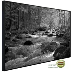 papermoon Infrarotheizung »EcoHeat - Fluss im Wald Schwarz + Weiss«, Matt-Effekt - bunt