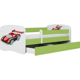 raumhirsch furniture Kinderbett Rennwagen 80 x 180 cm Holzwerkstoff grün