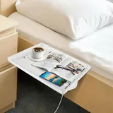 Goshoppers 2 Stück Betttablett ABS Sofatablett Tablett Bett Organizer Bettablage zum Einhängen 32cm*23.3cm*5.3cm Bett Tisch Schwebender Schreibtischablage für Hochbett Nachttischregal Sessel (Schwarz)
