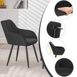 Woltu Esszimmerstuhl gepolstert schwarz 6er Set