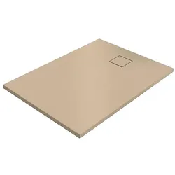 Duschwanne Hüppe EasyFlat 1800 x 52 x 800 mm, Mineralguss, Ablauf kurze Seite, beige matt - EF0227037