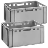 Buri Aufbewahrungsbox E3 60 x 40 x 30 cm 2-tlg. grau