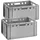 Buri Aufbewahrungsbox E3 60 x 40 x 30 cm 2-tlg. grau