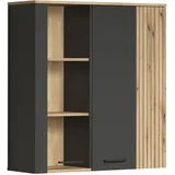 trendteam Vitrine Esteban 90 x 99 x 34 cm Anthrazit/Evoke Eiche