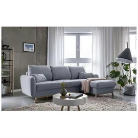 miuform Eckcouch Polyester 4-Sitzer Hellgrau