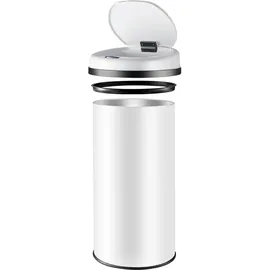 monzana MONZANA® Mülleimer Weiß Edelstahl 50L