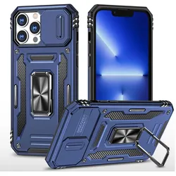 Hülle Handy Schutz für Apple iPhone 15 Pro Max Case Cover Kamera Ständer Etuis