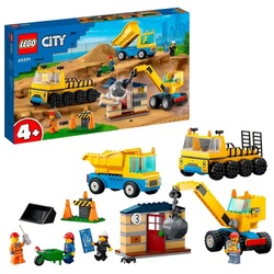 LEGO® Konstruktionsspielsteine City Baufahrzeuge und Kran mit Abrissbirne