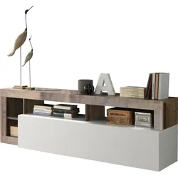 Lowboard INOSIGN "Hamburg", braun (weiß, pero), B:184cm H:58cm T:35cm, Sideboards, Breite 184 cm