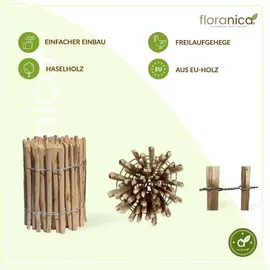 Floranica Staketenzaun 0,7 x 1 m imprägniert braun