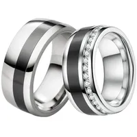 DOOSTI Trauring Schmuck Geschenk Edelstahl Trauring Ehering Partnerring LIEBE, Made in Germany - wahlweise mit oder ohne Zirkonia schwarz 62