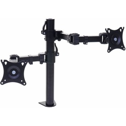 Monitorhalter MCW-D38, VESA bis 75x75/100x100mm schwenkbar neigbar drehbar bis 9kg ~ zweiarmig