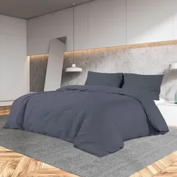 Bettwäsche-Set Anthrazit 135x200 cm – Leichte Mikrofaser für modernen Komfort