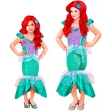 W WIDMANN MILANO Party Fashion - Kinderkostüm Meerjungfrau, Kleid und Haarklammer, Unterwasserwelt, Kostüm Mädchen