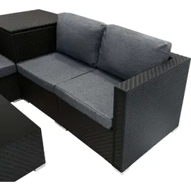 MONSTER SHOP Rattan Modular Gartenmöbel 6-tlg. schwarz
