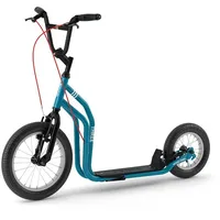 Yedoo Three Roller Scooter Tretroller - für Erwachsene und Teenager, bis 120 kg, mit Luftreifen 16/12 und verstellbarem Lenker Blau