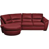 Livetastic Ecksofa, Rot, Holz, Kombination Echtleder/Lederlook, 4-Sitzer, L-Form, 273x194 cm, Made in EU, Wohnzimmer, Sofas & Couches, Wohnlandschaften, Ecksofas