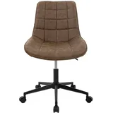 ML-Design Bürostuhl Braun, Kunstleder Sitzfläche, Metallgestell, Polsterstuhl mit Rückenlehne, höhenverstellbar, 360° Drehstuhl mit 5 Rollen - Braun