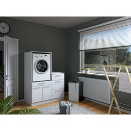 laundreezy Mehrzweckschrank-Set 118 x 162 x 68 cm Weiß
