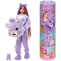 Barbie Barbie-Puppe mit Accessoires, Glücksbärchis-Reihe, Modepuppe mit plüschigem Teile-gern-Bärchi-Kostüm
