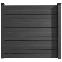HORI Zaun HORI WPC Sichtschutzzaun Stecksystem, Gartenzaun witterungsbeständig, (Komplettset, 11-St., 2x Sichtschutzzaun 3x Verbindungspfosten 3x Konsole 3x Pfostenkappe), 2x Sichtschutzzaun 3x Verbindungspfosten 3x Konsole 3x Pfostenkappe grau 3.68 m x 1.80 cm