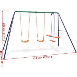 vidaXL Schaukelset mit 4 Sitzen orange