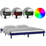 vidaXL Massivholzbett 200x200 cm schwarz