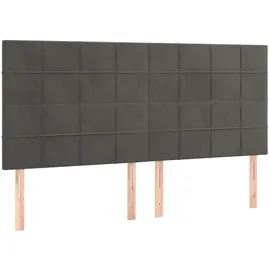 vidaXL Boxspringbett mit Matratze & LED Dunkelgrau 160x200 cm Samt
