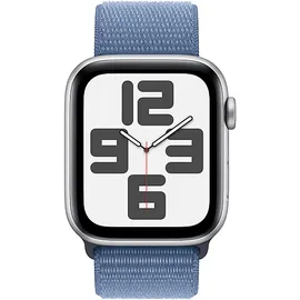 Apple Watch SE 2023 GPS 44 mm Aluminiumgehäuse silber, Sport Loop winterblau