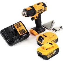 DeWalt Dce 530 P2 Akku Heißluftpistole 18v 530°c + 2x Akku 5,0ah + 1x Lader + Flächen- Und Reflektordüse - Dewalt