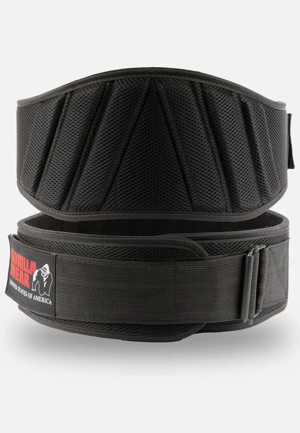 Gorilla Wear 6 Zoll Gepolsterter Mesh Gewichthebergürtel - Schwarz - M