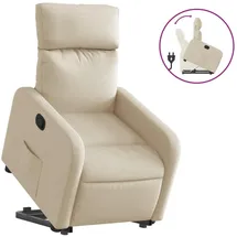 vidaXL Relaxsessel mit Aufstehhilfe Polyester 89,5 x 95,5 x 0 cm Creme