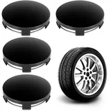 4 Stück Radnabenkappen,Nabendeckel,Nabendeckel 60mm,Universal Radnabenkappen Aus Hochwertiges Abs,Od 60mm Id 56mm,Schwarz,Allgemeine Automarken,Auto Radnabendeckel,Fur Vw Und Audi Alufelgen