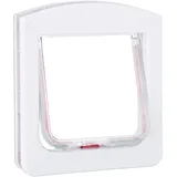 Relaxdays Haustierklappe, 4 Wege, Hxb: 22x20 cm, mit Magnet, abschließbar, Katzenklappe, für Katzen & kleine Hunde, weiß,