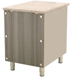 Kassentisch aus Edelstahl mit Holzverkleidung (3 Größen)