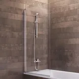 Schulte Duschwand Berlin, 70 x 130 cm, 5 mm Sicherheitsglas Klar Hell, alunatur, ESG - Grau